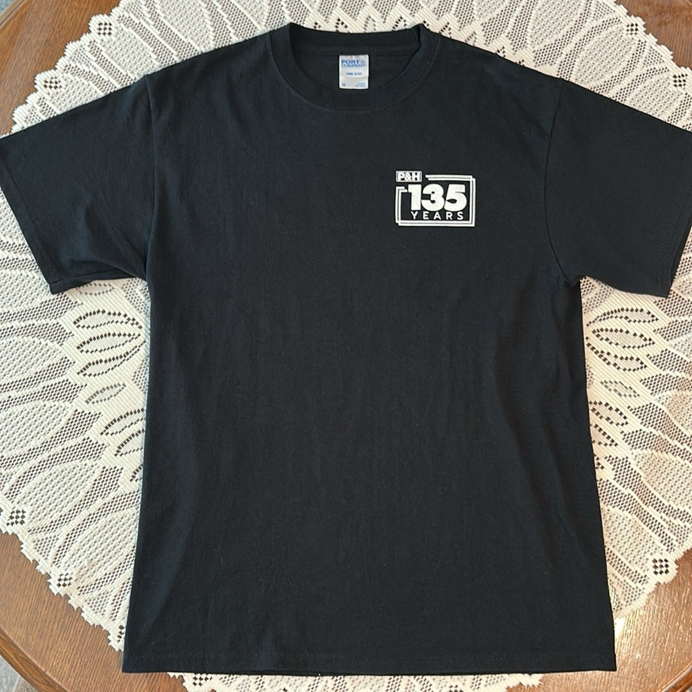 P&H Mining Equipment Black T-Shirt size M; poly/cotton  ~ NWOT ~
